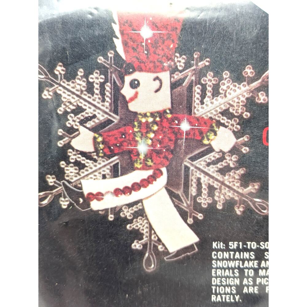 EDNA LOONEY Needleart Kit Soldier 6in Double Sided Christmas Snowflake Ornament